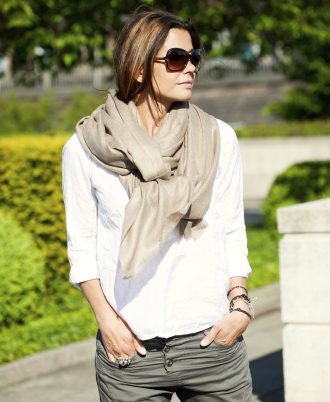 LUXURY CASHMERE SCARF WITH PASHMINA (NATURE COLOUR)