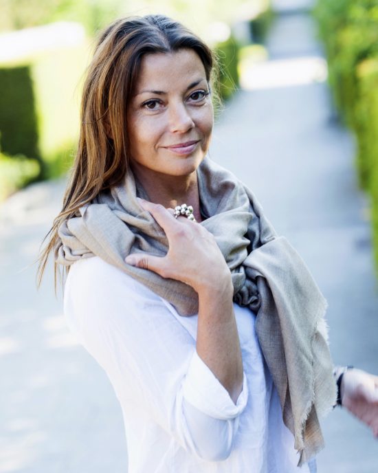 LUXURY CASHMERE SCARF WITH PASHMINA (NATURE COLOUR) - Image 4