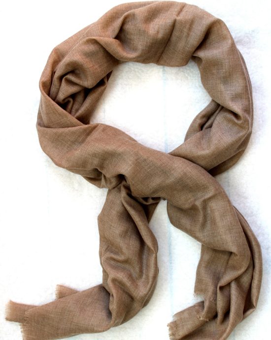 LUXURY CASHMERE SCARF WITH PASHMINA (NATURE COLOUR) - Image 5