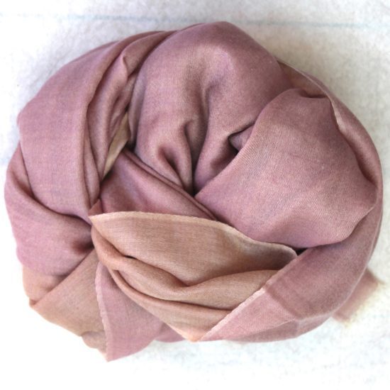 LUXURY CASHMERE SCARF WITH PASHMINA (PASTEL LILAC / NUDE) - Image 4