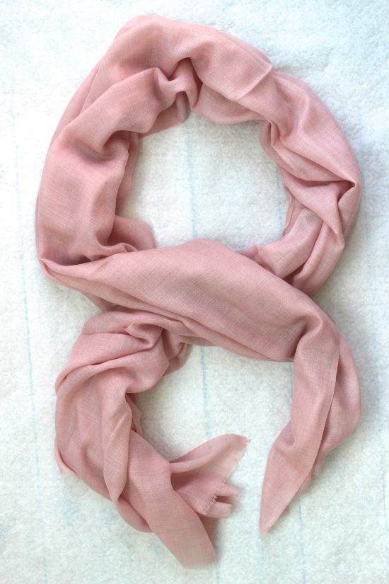 LUXURY CASHMERE SCARF WITH PASHMINA (PASTEL ROSA) - Image 4