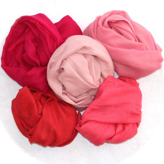SUMMER LIGHT CASHMERE SCARF (LIGHT RED) - Image 3